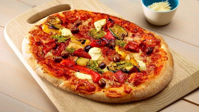 Pizza vegetariana y ligera